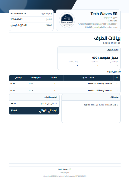 A4 Invoice